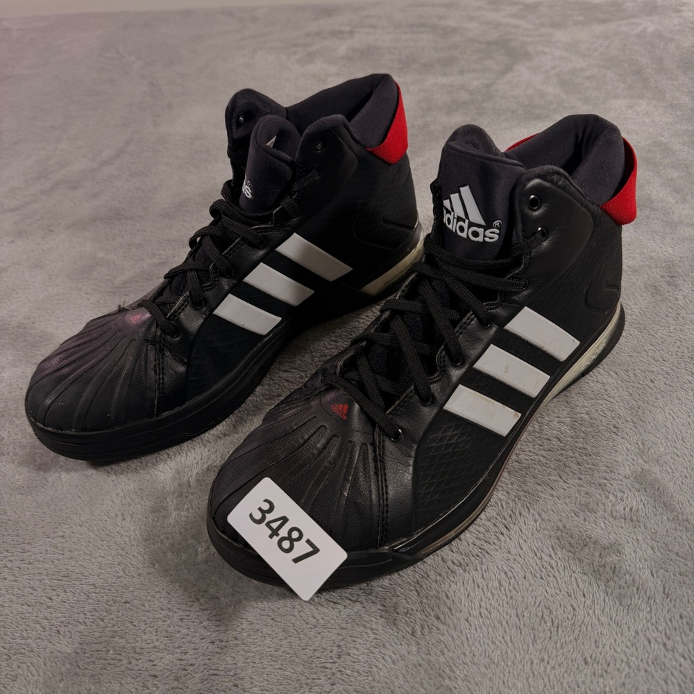 Adidas Futurestar Boost Basketball Shoes Mens 9 Black White Red C77864 Shell Toe